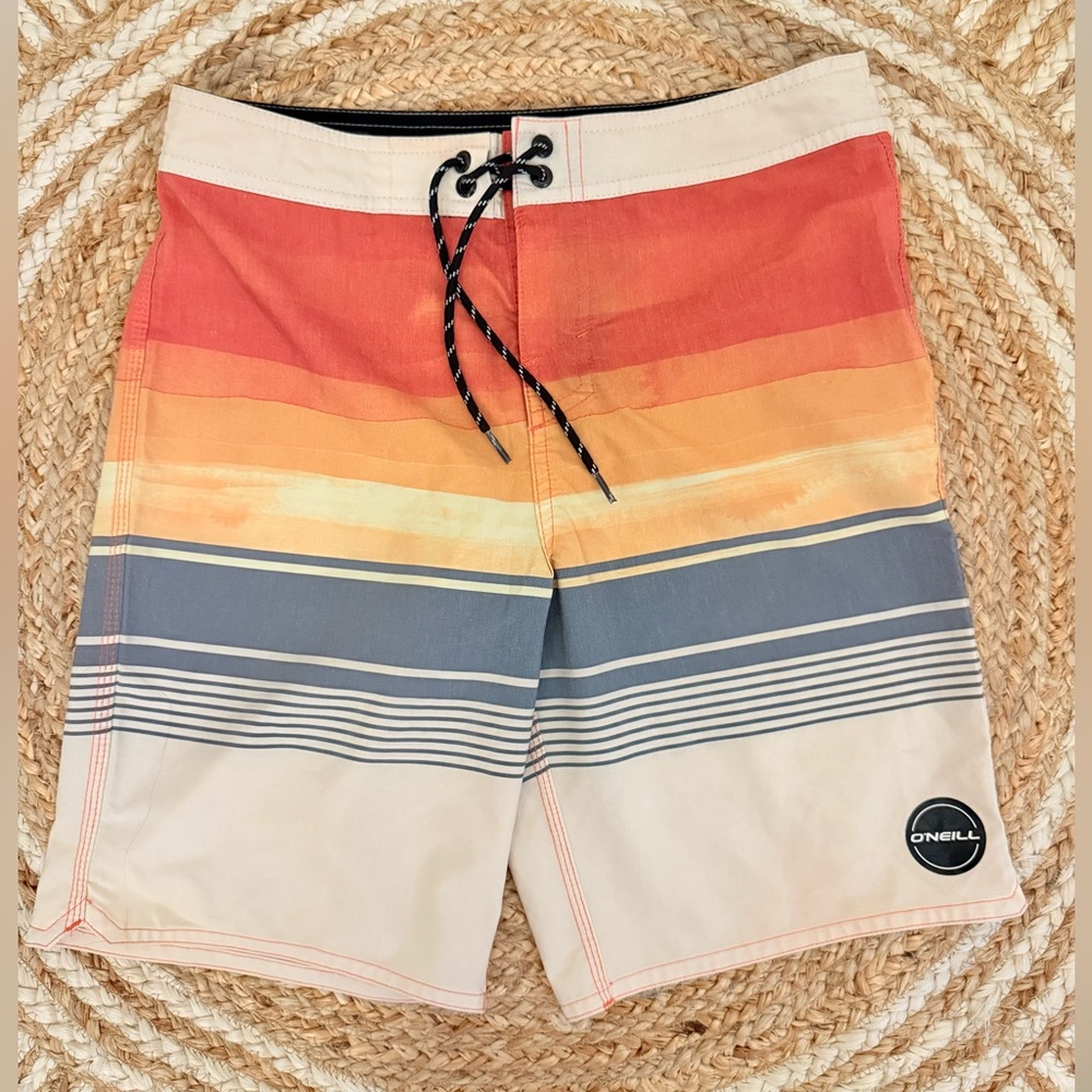 🌾 O'Neill Red and Orange‎ Board Shorts Retro Swimwear